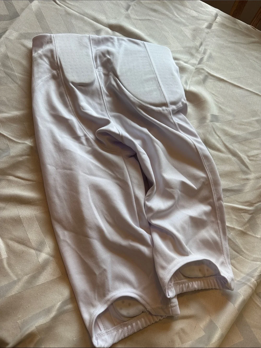 Kids White Padded Joggers with Elastic Drawstring Waist